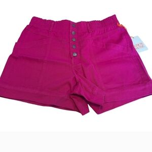 Knox Rose Women's Magenta High Rise Relaxed Fit Shorts - Size Medium - NWT